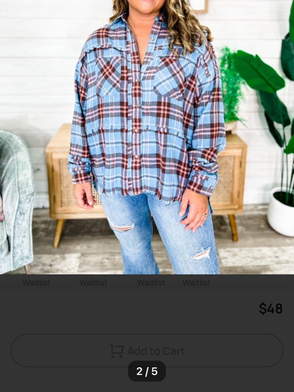 Oli & Hali Blue and Brown Plaid Button-Down Shirt